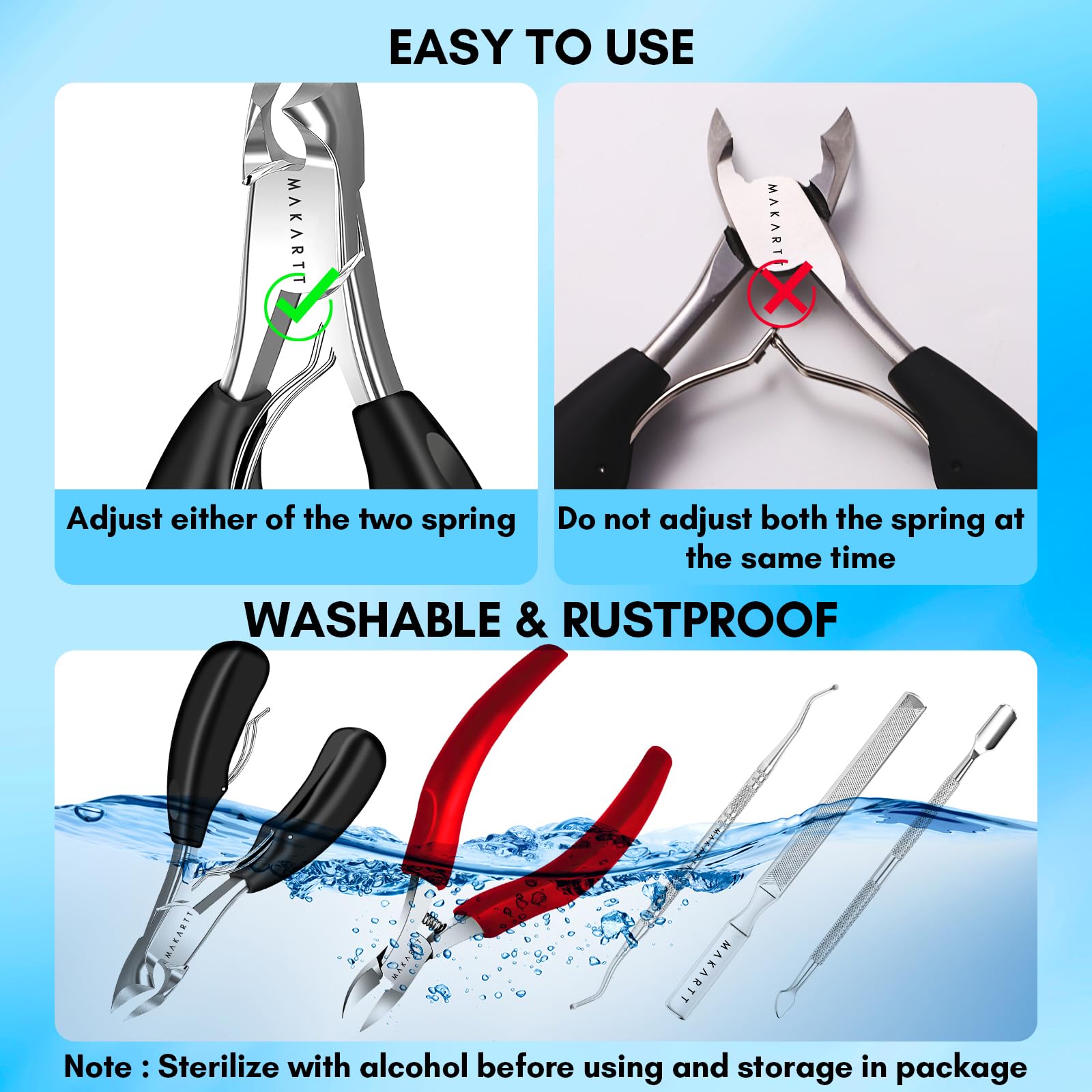 Makartt nail scraper cleans under nails and removes debris