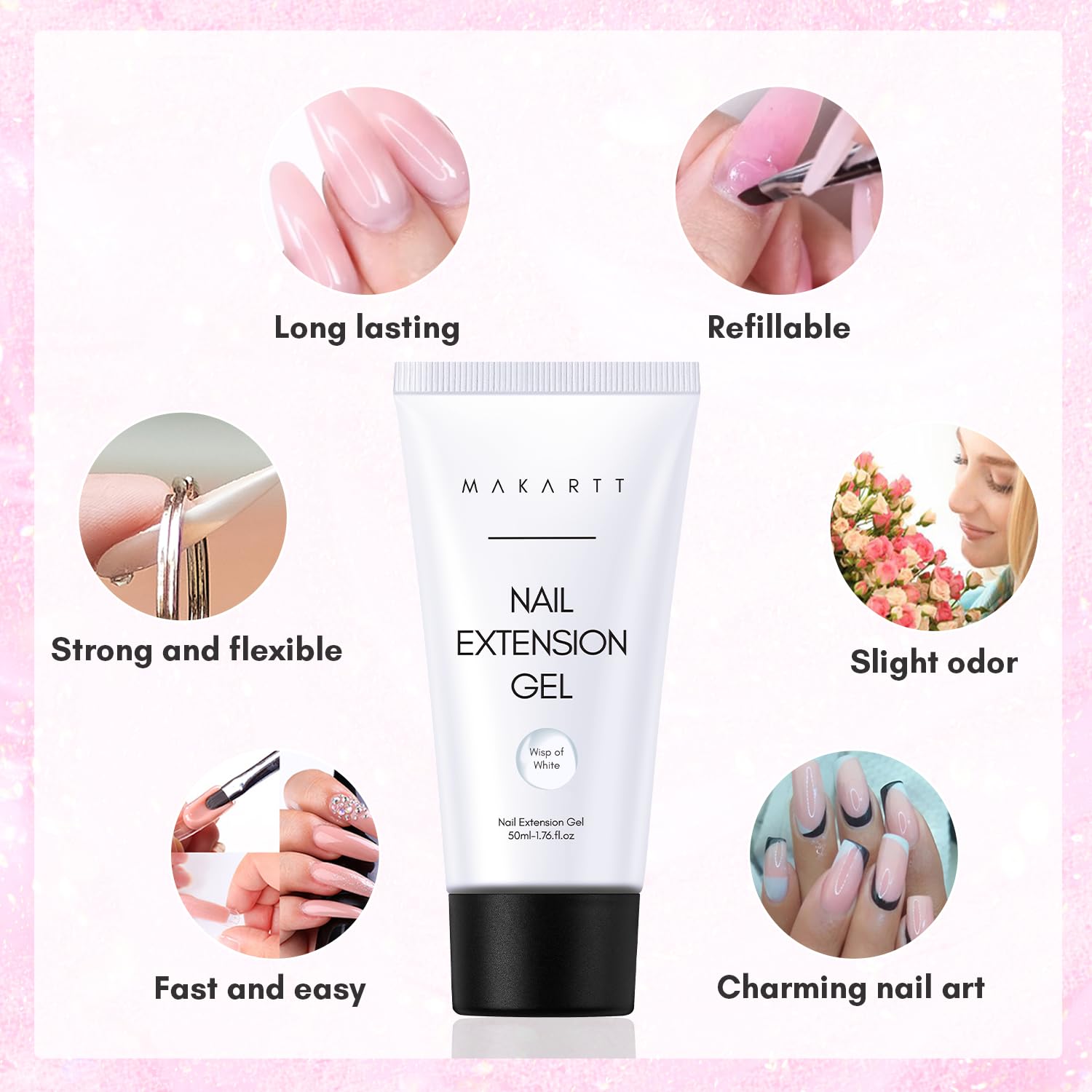 Makartt nail-strengthening base gel provides a protective base for natural nails