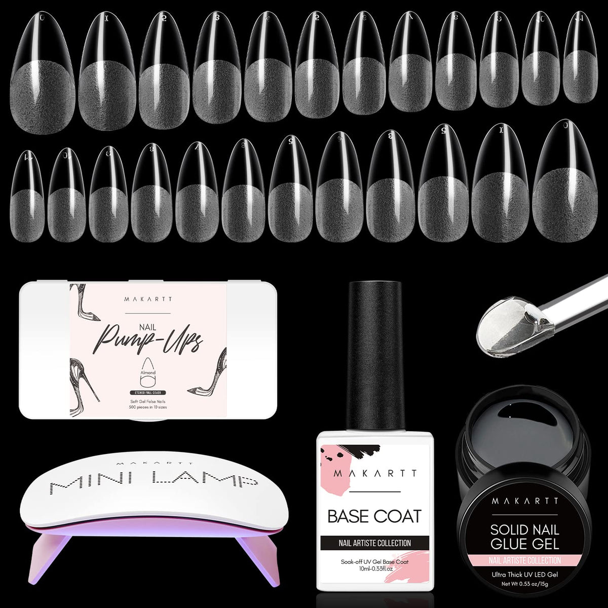 Makartt almond medium nail tips for easy at-home extensions