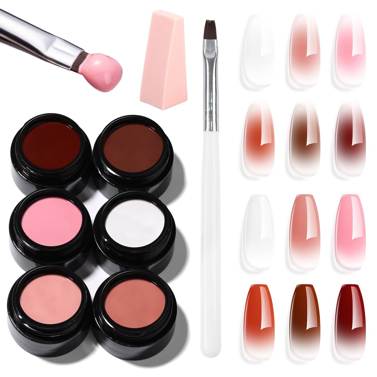 Makartt Ombre Gel Nail Polish Kit with six colors for smooth gradient nails.