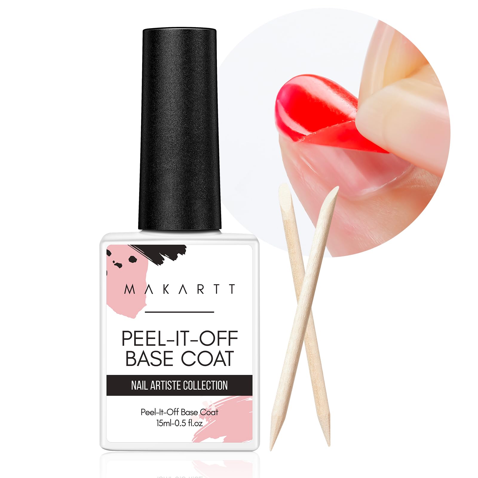 Makartt Peel Off Gel Base Coat 15ml bottle.
