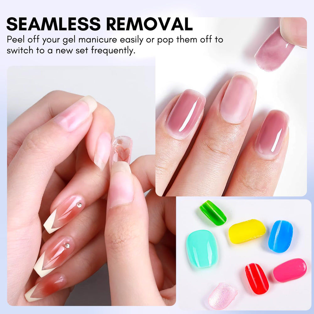 Makartt Peel Off Gel Base Coat dispensing cap demonstrates quick application.