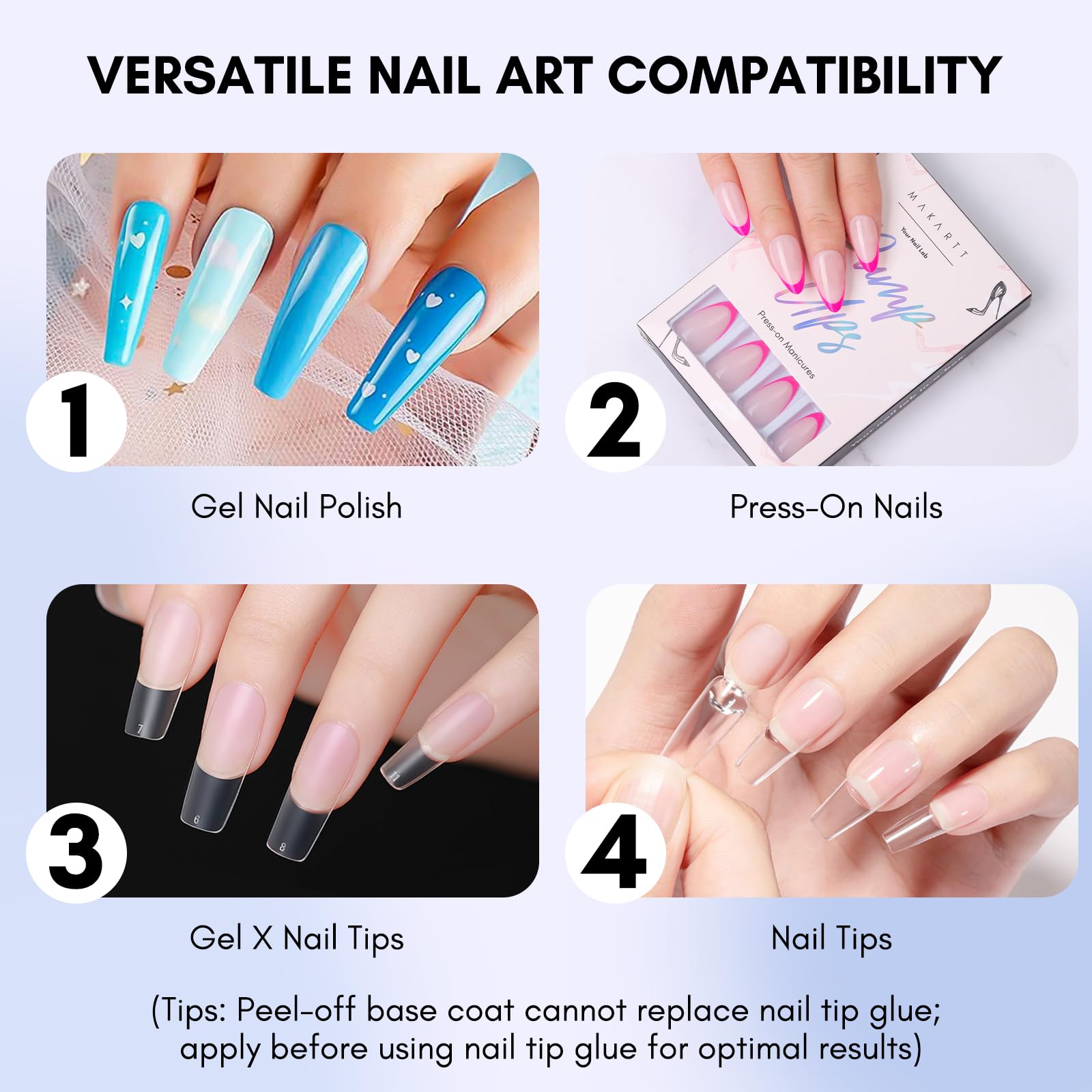 Makartt Peel Off Gel Base Coat texture appears smooth for even coating.