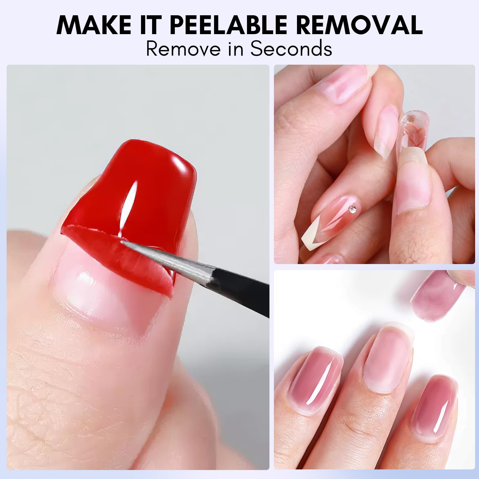 Makartt Peel Off Gel Base Coat curing under 48W LED lamp.