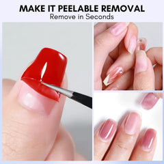 Makartt Peel Off Gel Base Coat curing under 48W LED lamp.