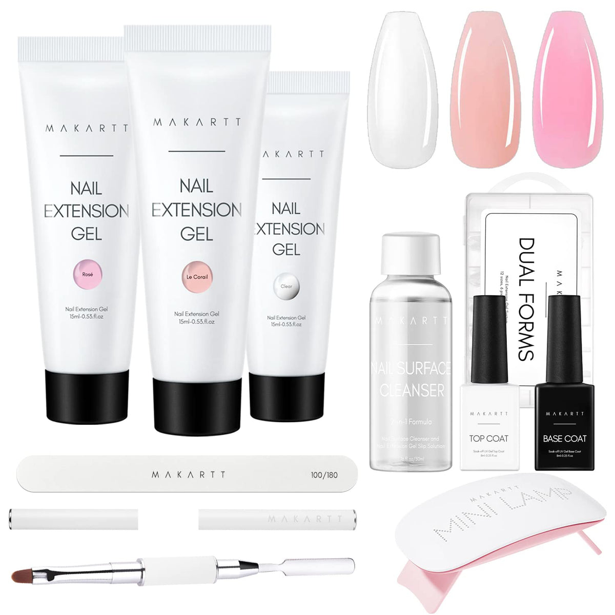 Makartt poly nail gel kit with 6W dryer enables quick at-home manicures.