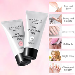 Makartt Poly Nail Gel Kit nature pink 50ml bottle for natural-looking nails