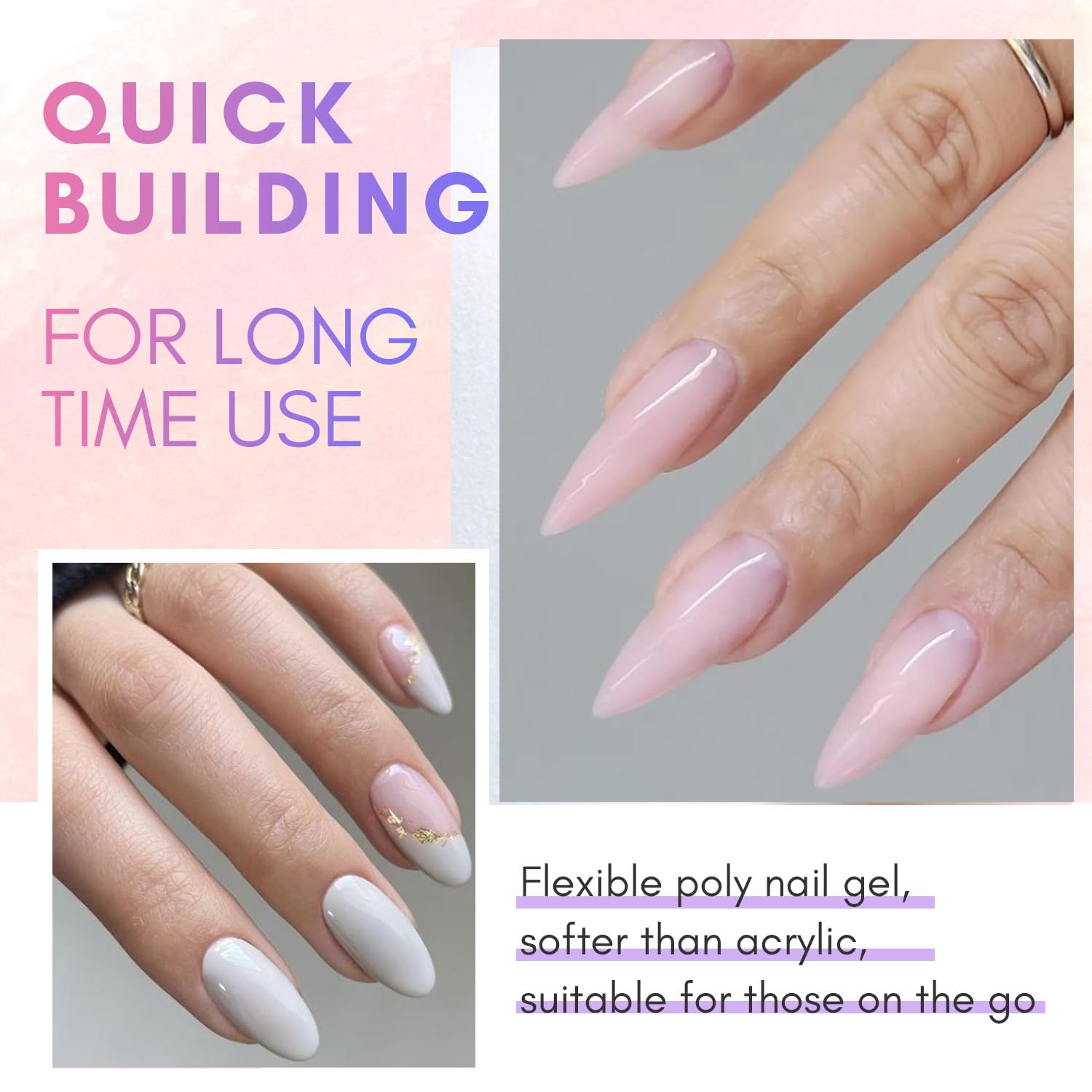 Makartt Poly Nail Gel Kit pink natural 50ml for elegant pink nails
