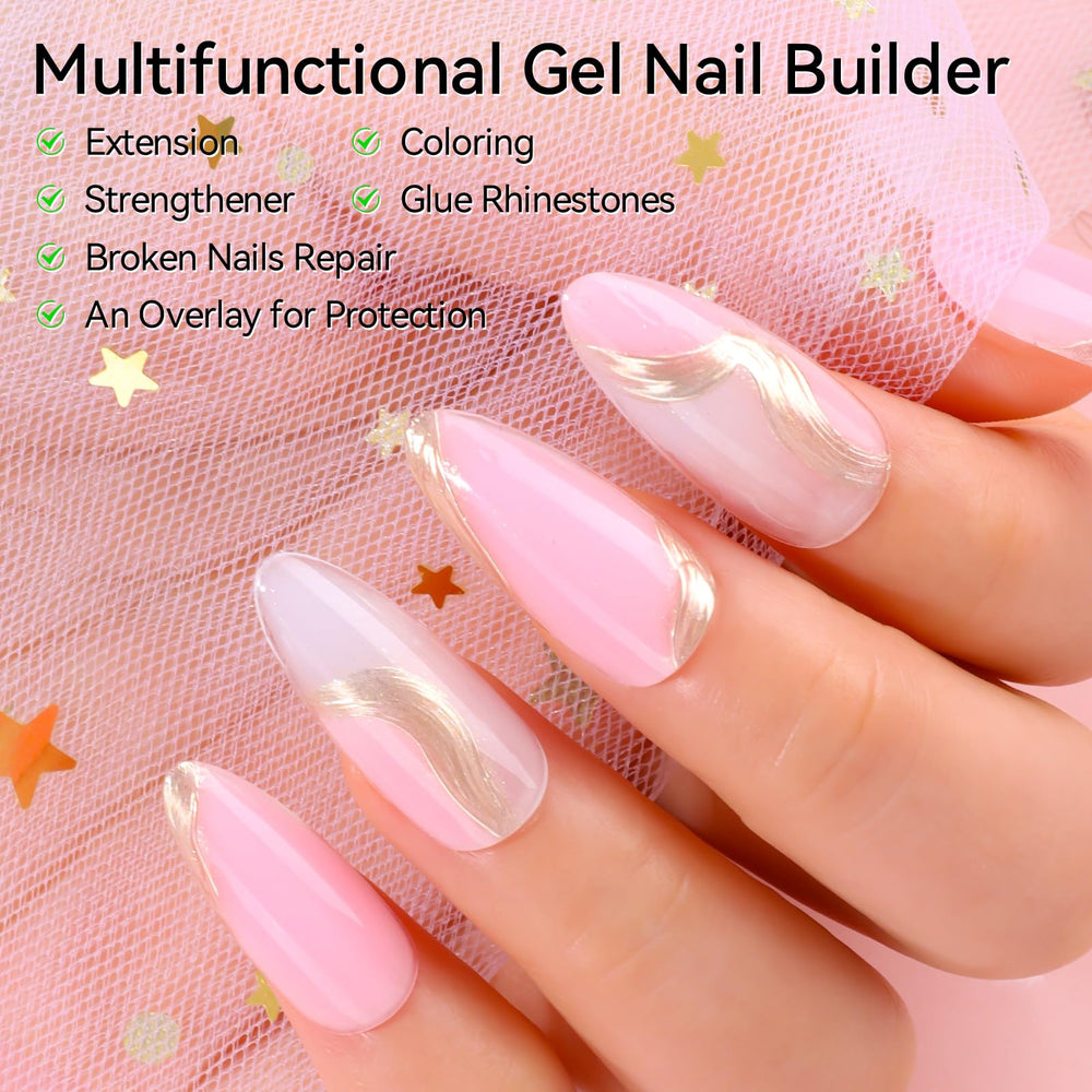 Makartt Poly Nail Gel Kit white gel swatch for bright, clean nails.