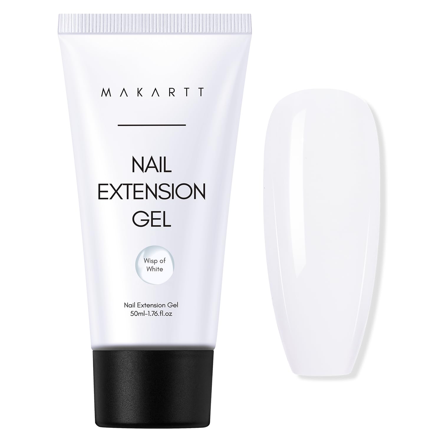Makartt poly nail gel milky white 50ml for natural-looking extensions and durability