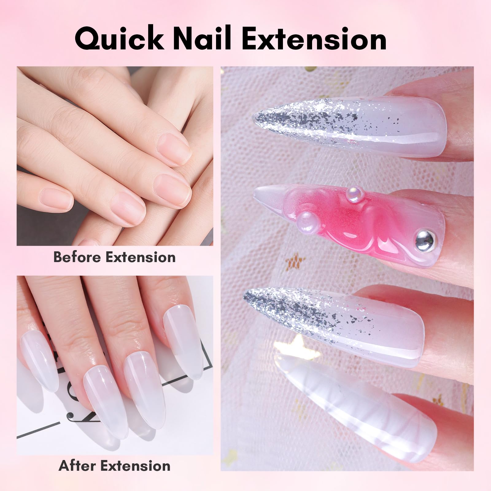 Makartt poly nail gel nude pink for natural overlays