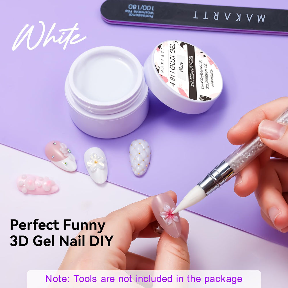 Makartt pure white gel swatch provides a clean base