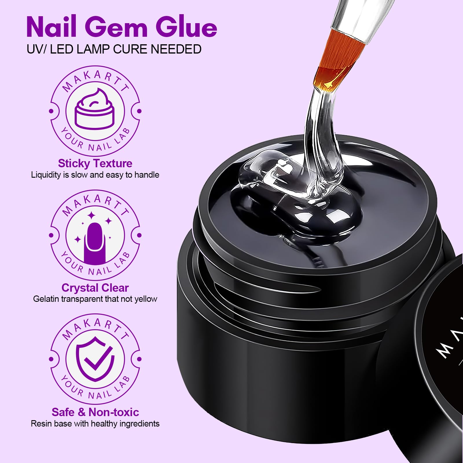Makartt rhinestone glue on glasses and clothes for decorative adhesion.