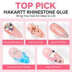 Makartt glue curing under UV-LED lamp for quick, secure set in minutes.