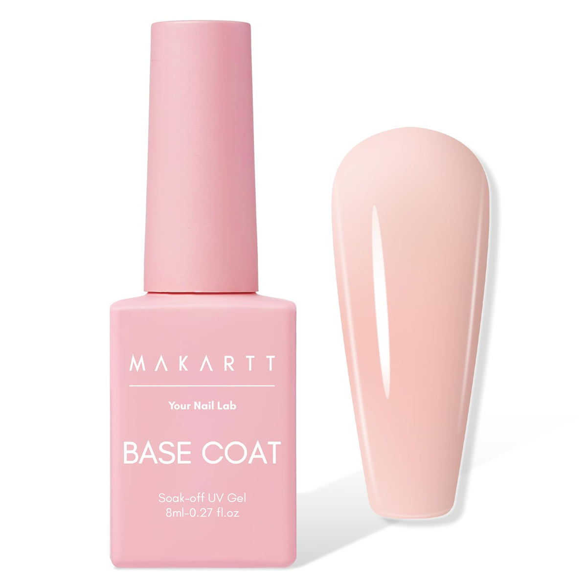 Makartt rubber base gel application close-up for a smooth, even base