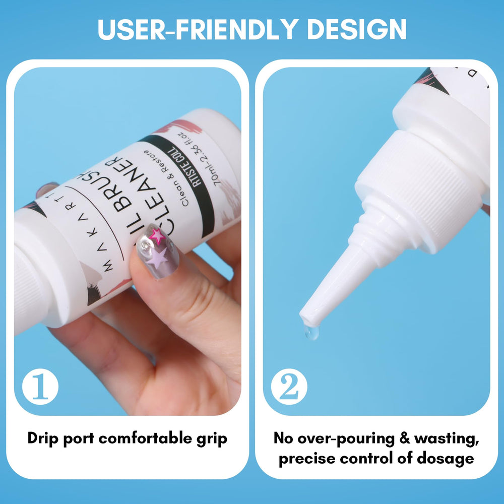 Makartt soft-formula cleaner ensuring gentle care for nail brushes.