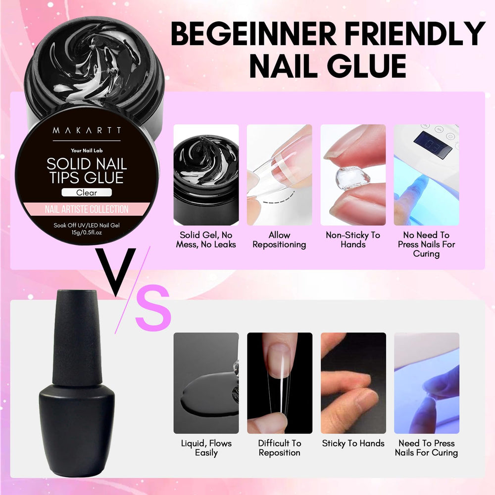 Makartt solid nail glue bonds diamonds and nail art for versatile designs.