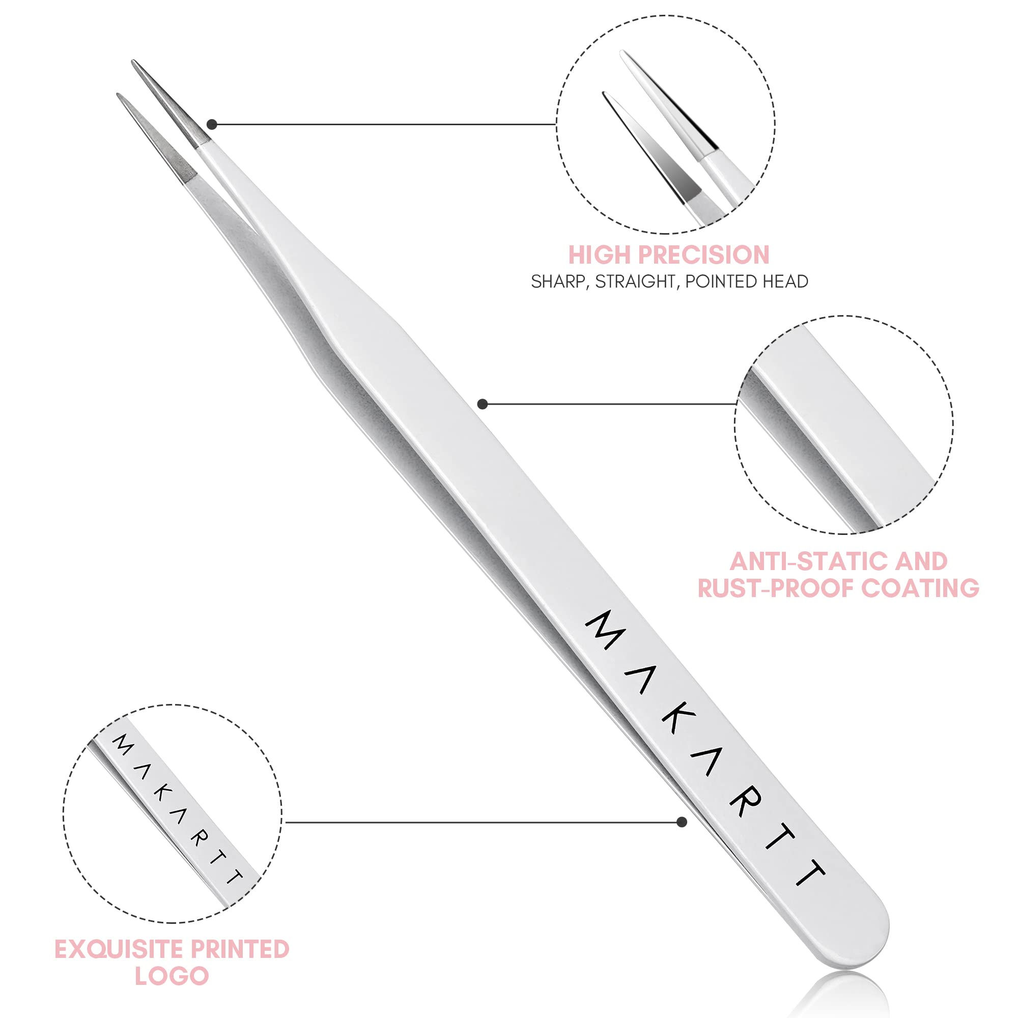 Makartt stainless-steel tweezers for precise gem placement.