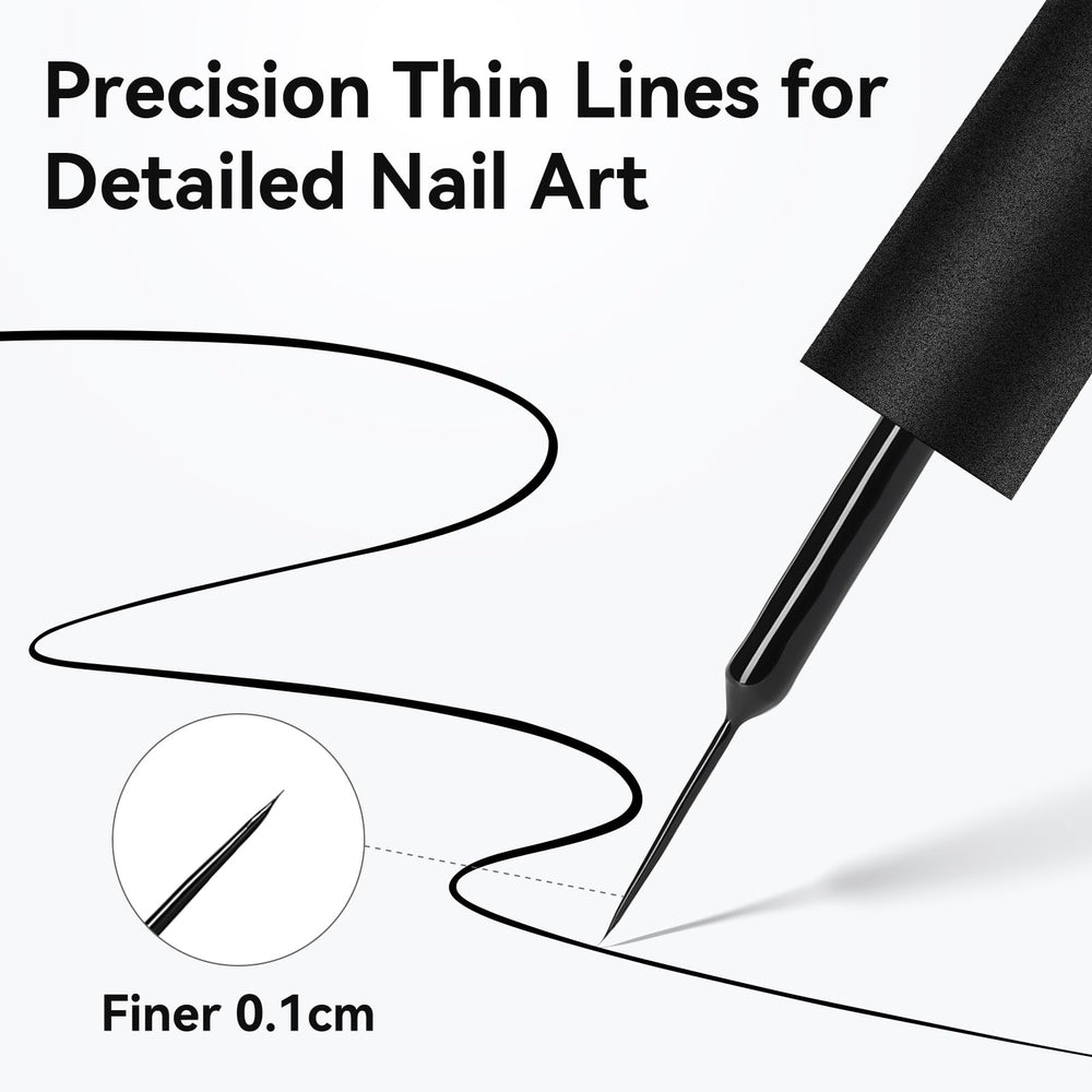 Makartt thin brush nail art liner enables detailed dots and lines.