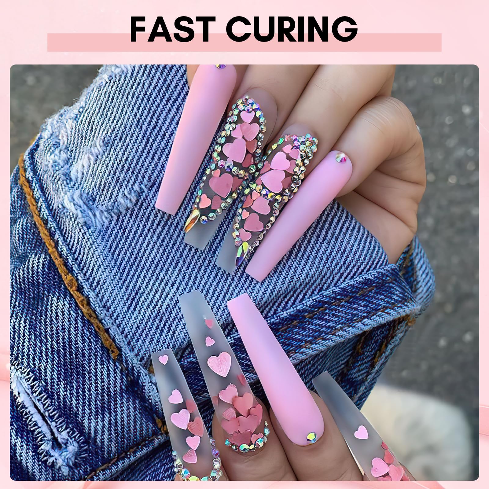Makartt glue curing under UV light for fast-setting hold