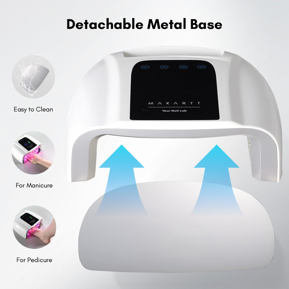 Makartt cordless rechargeable nail lamp enabling wire-free manicures.