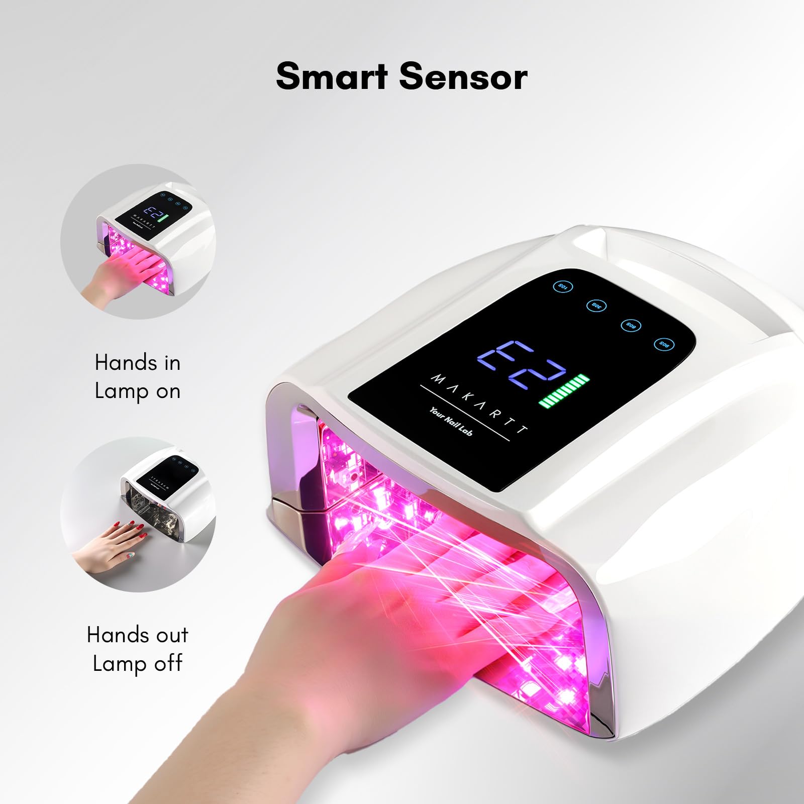 Makartt UV lamp with USB charger included for convenient charging.