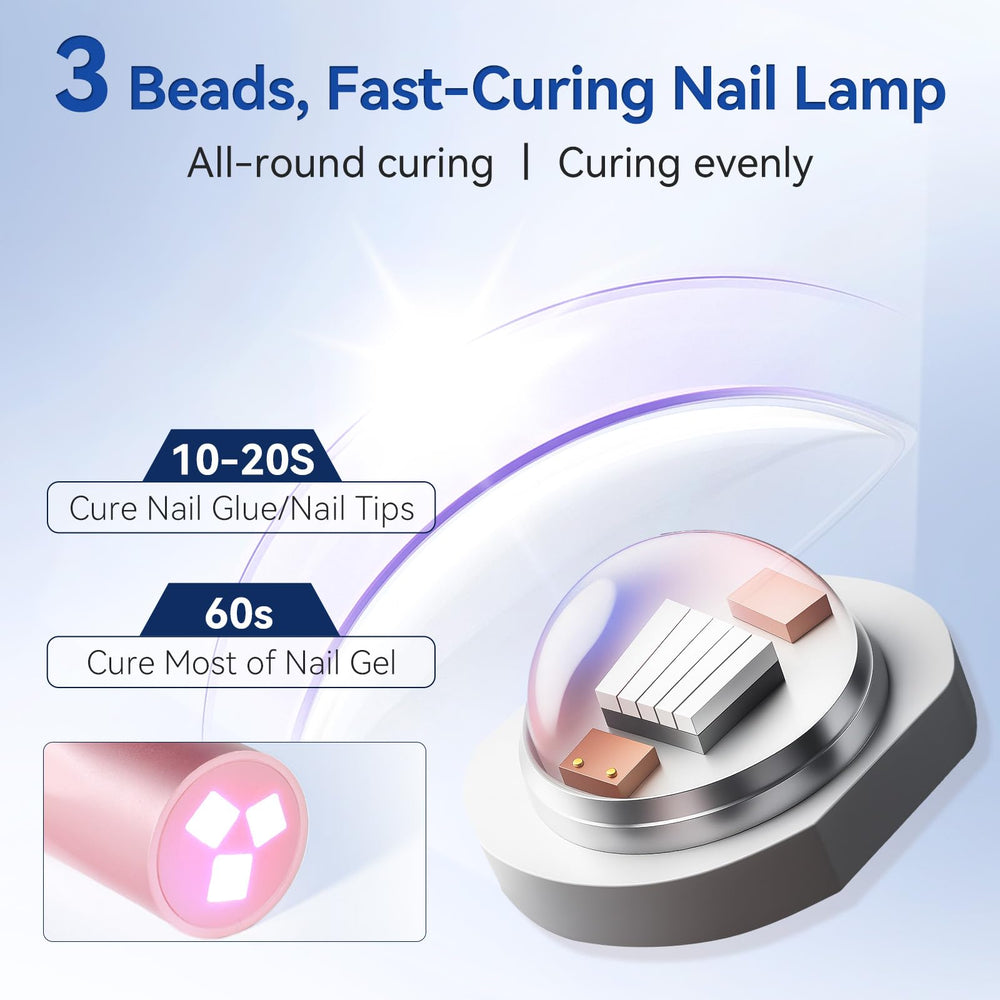 Makartt UV LED nail light with three beads delivers faster, even curing.
