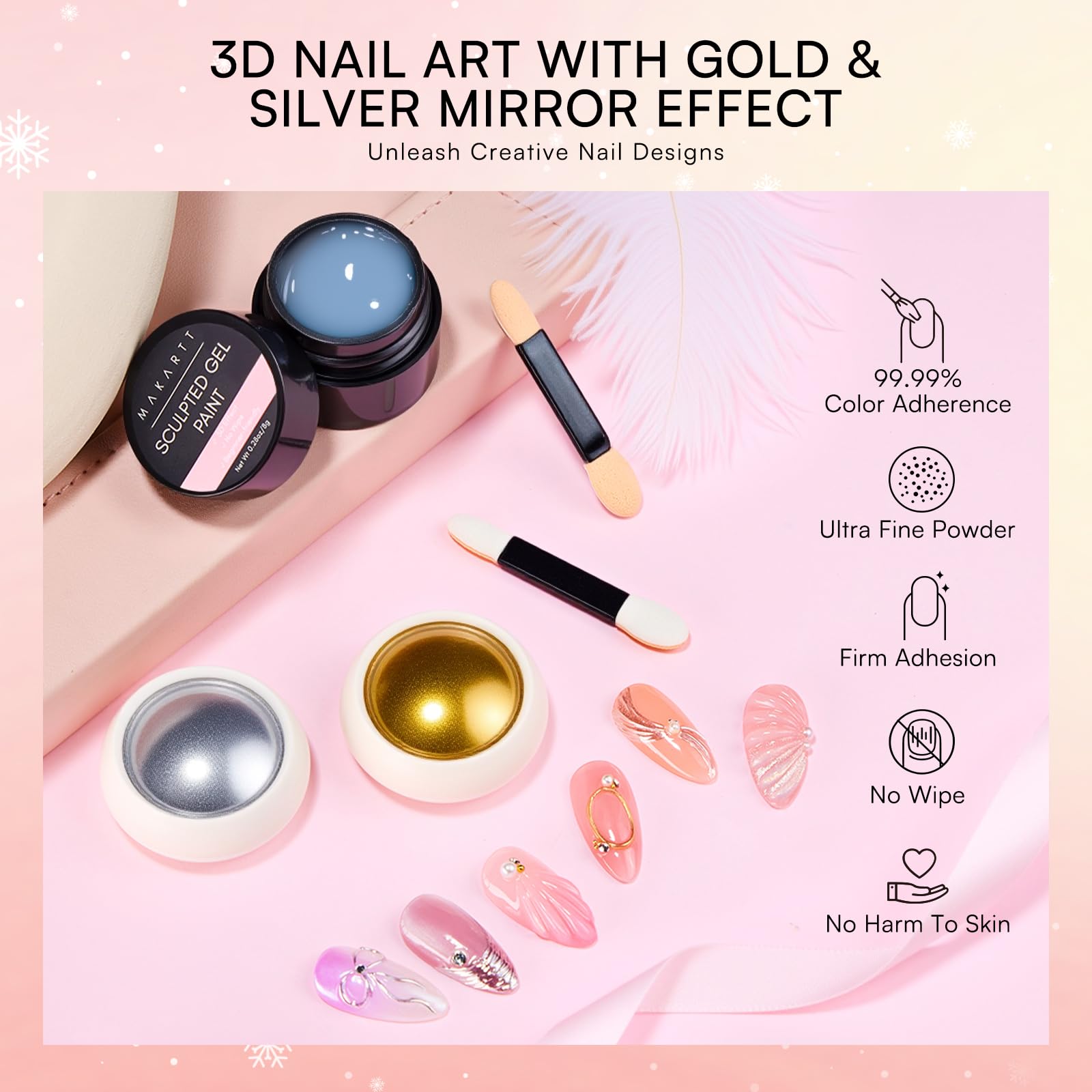 Makartt vegan cruelty-free gel safe for various nail types.