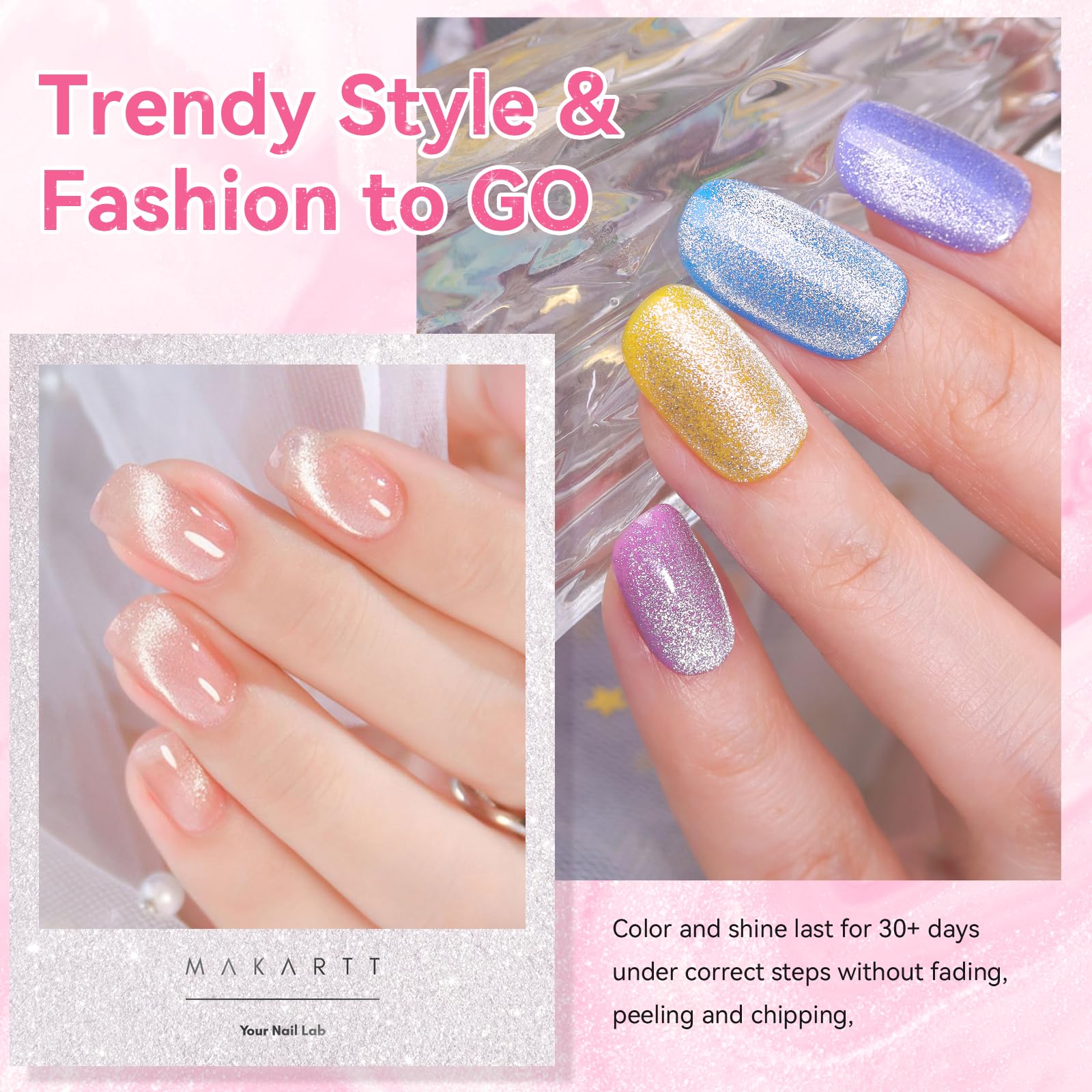 Makartt gel works over diverse base colors with magnetic look