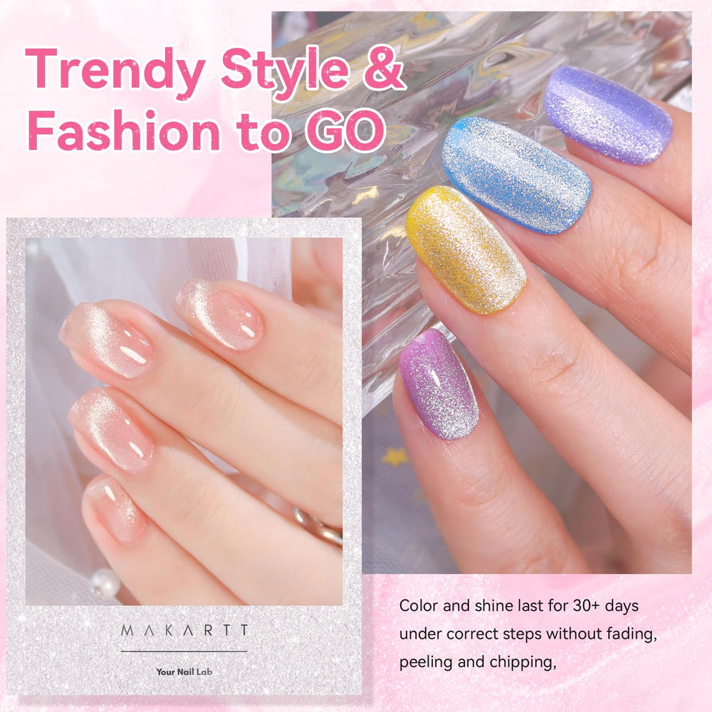 Makartt gel works over diverse base colors with magnetic look