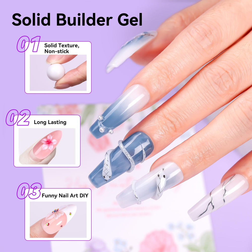 Makartt white solid builder gel applied for clean extension