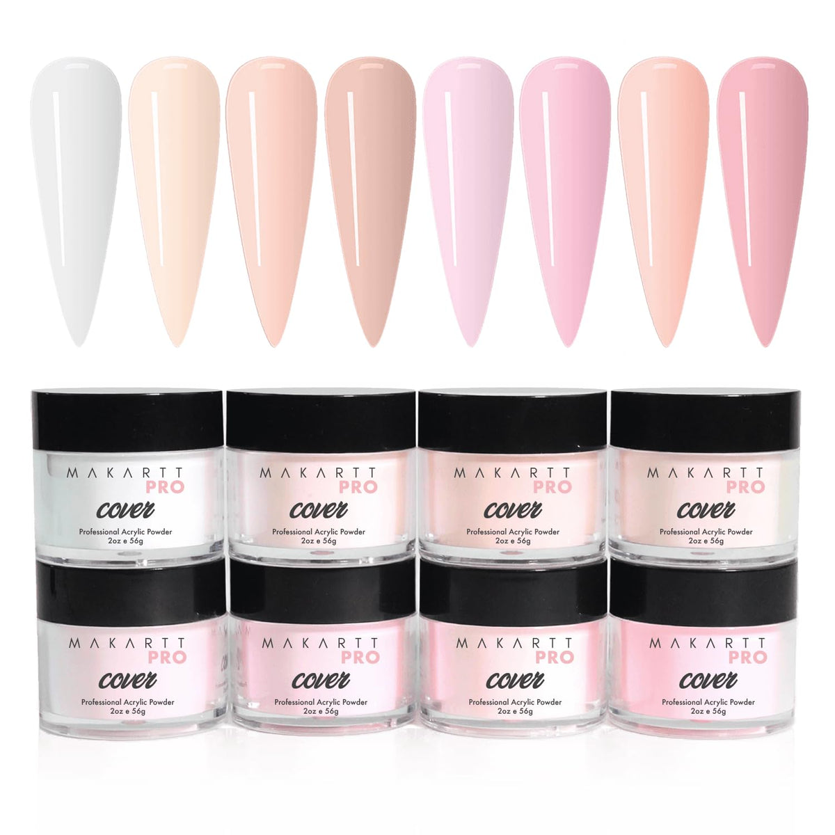 MakarttPro cool tone cover powder bottle close-up for smooth, flawless overlays.