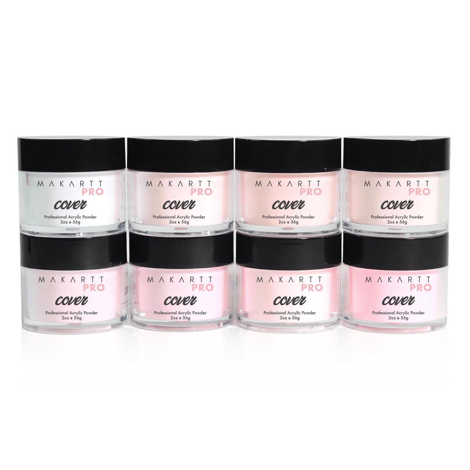 MakarttPro cool tone cover powder swatches in nude and pink for versatile looks.