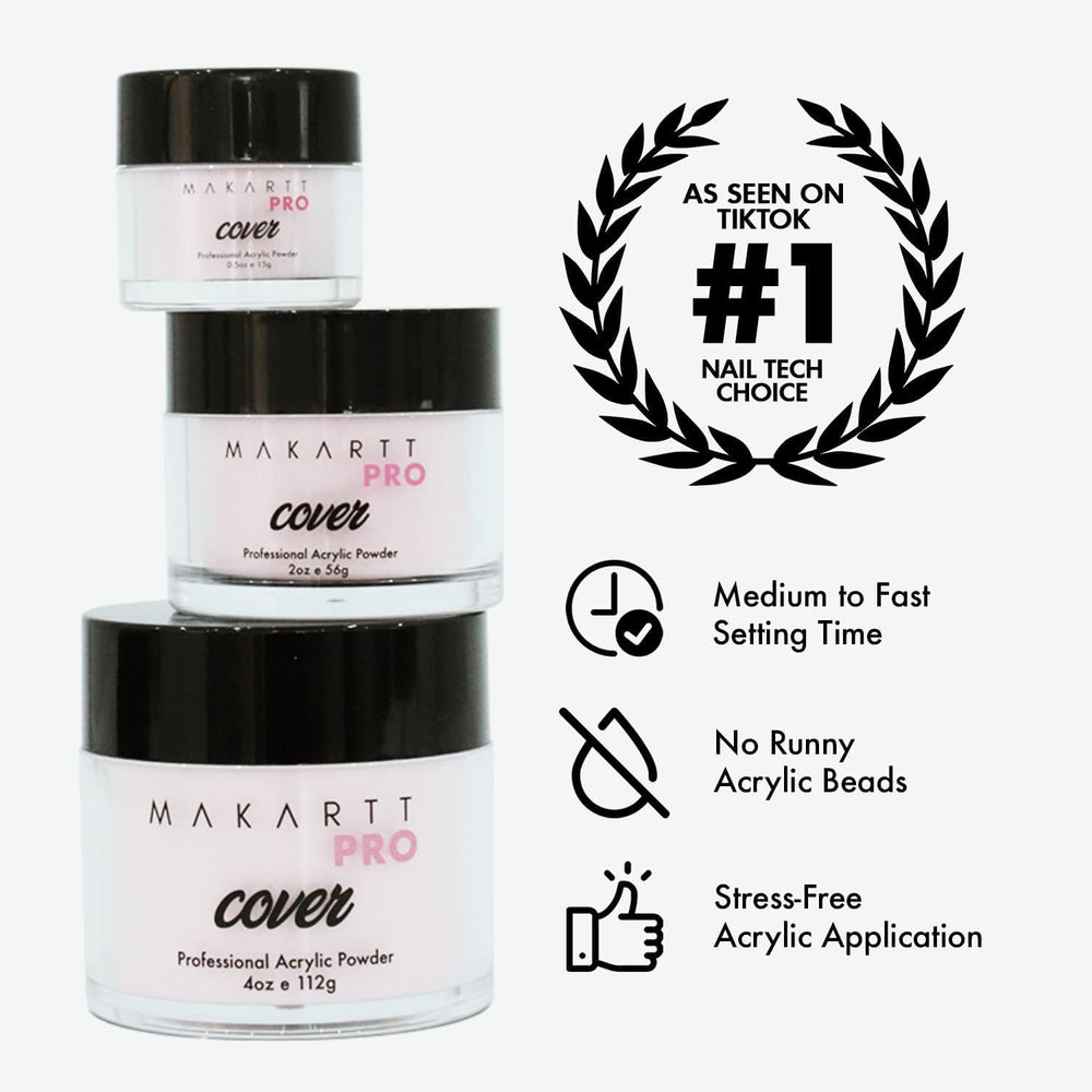 MakarttPro creamy almond nail set demonstrates natural color with durable finish.
