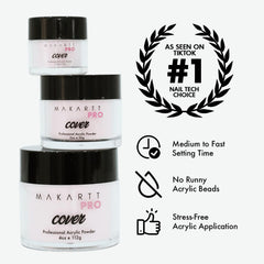 MakarttPro creamy almond nail set demonstrates natural color with durable finish.