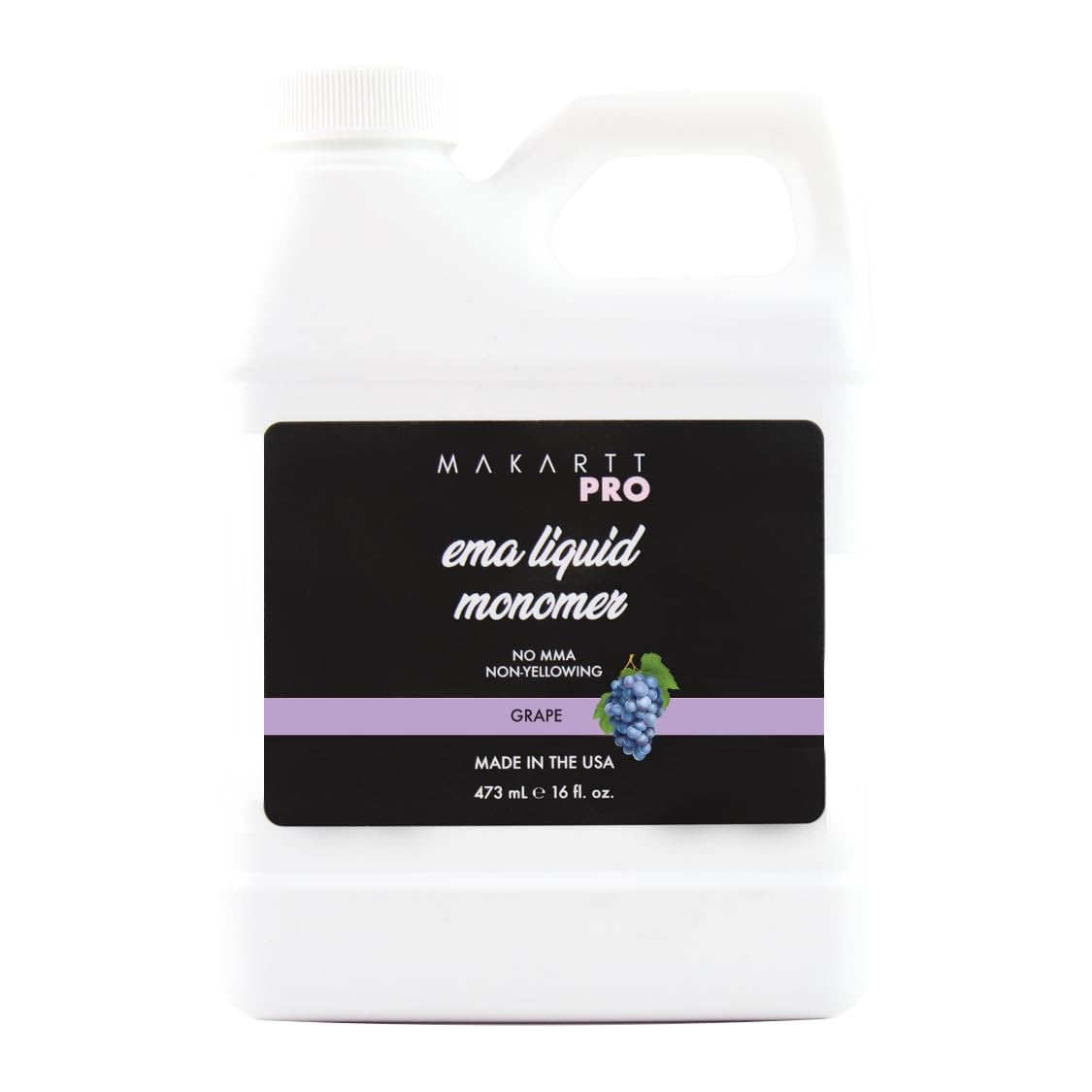 MakarttPro grape-scented acrylic monomer bottle offers low odor, salon-friendly performance.