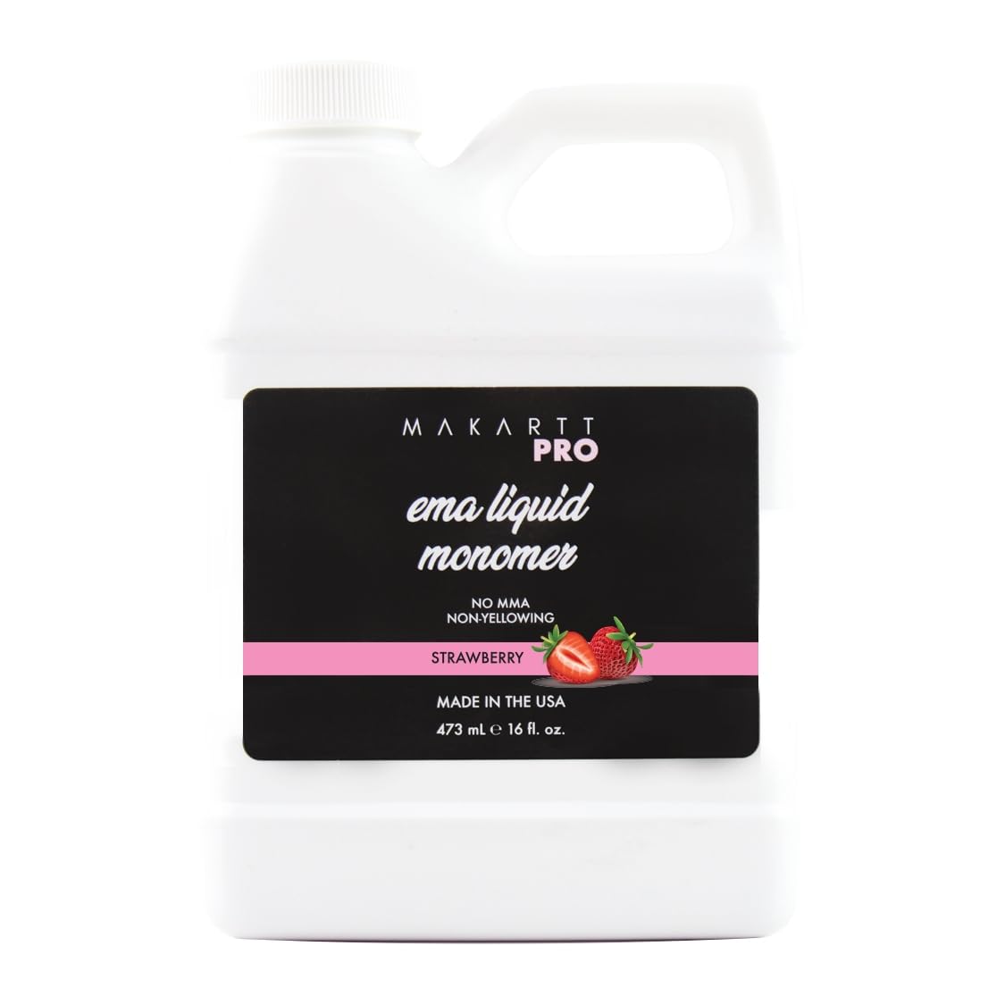 MakarttPro strawberry-scented monomer bottle for smooth, fragrant nail fills.