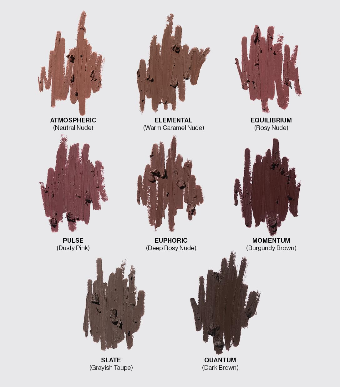 Make Beauty Continuum Lip Liner Elemental warm caramel nude shade on natural lip tone.
