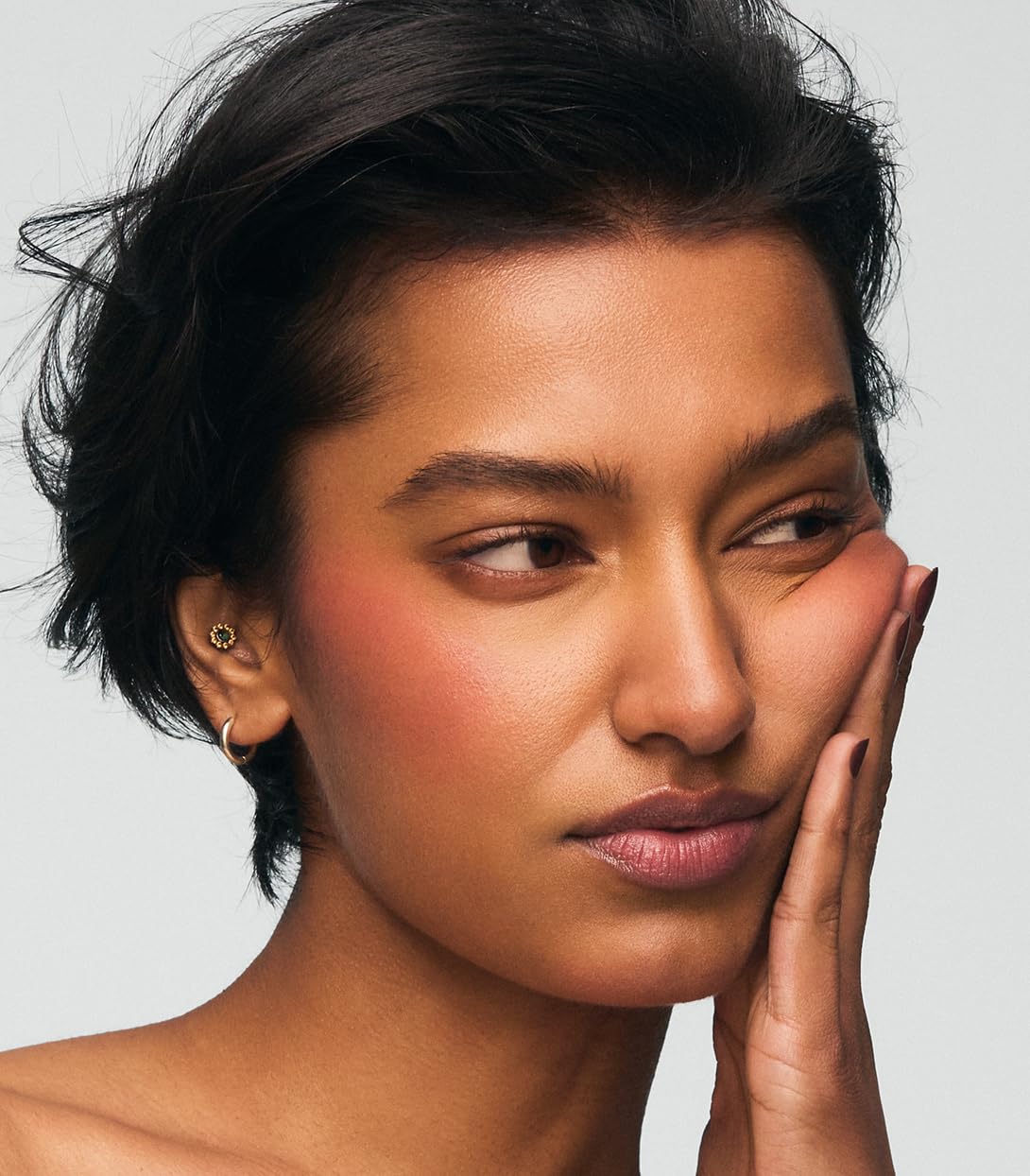 Creamy texture glides onto skin for even color with MAKE Stroke Blush