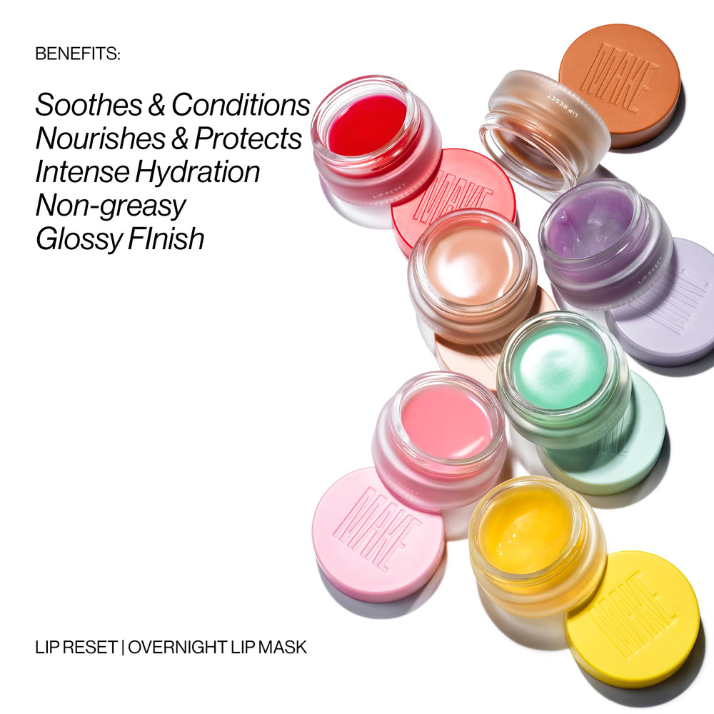 MAKE Lip Reset packaging shot emphasizing cruelty-free, vegan lip treatment