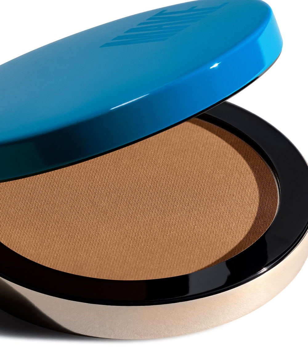 MAKE Beauty Microsuede texture bronzer application blends seamlessly for a natural sun-kissed look