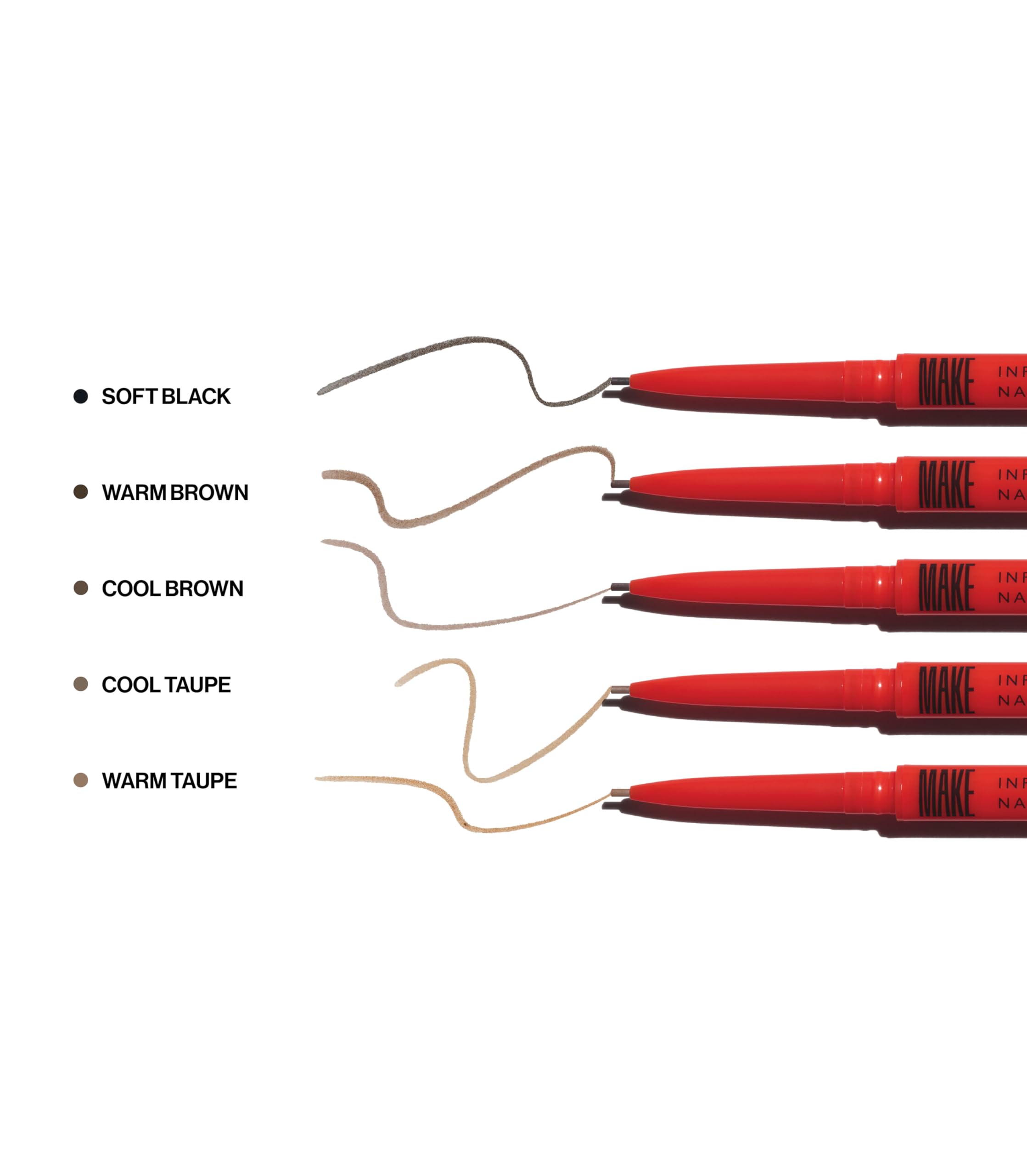 MAKE Beauty Nano Brow precision-tip close-up highlighting hair-like fills.