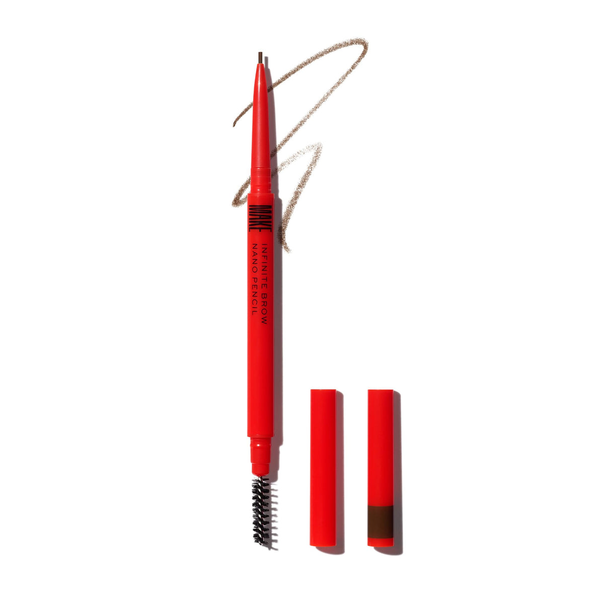 MAKE Beauty Nano Brow pencil tip close-up for ultra-fine hair-like strokes.