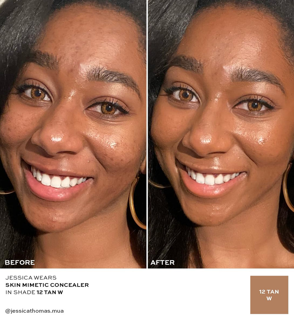 MAKE Beauty Skin Mimetic Concealer closeup highlights skin-mimicking texture.