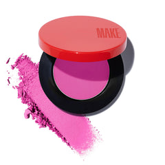 MAKE Beauty Skin Mimetic Microsuede Blush in Fuchsia Flush palette showing vibrant matte color.
