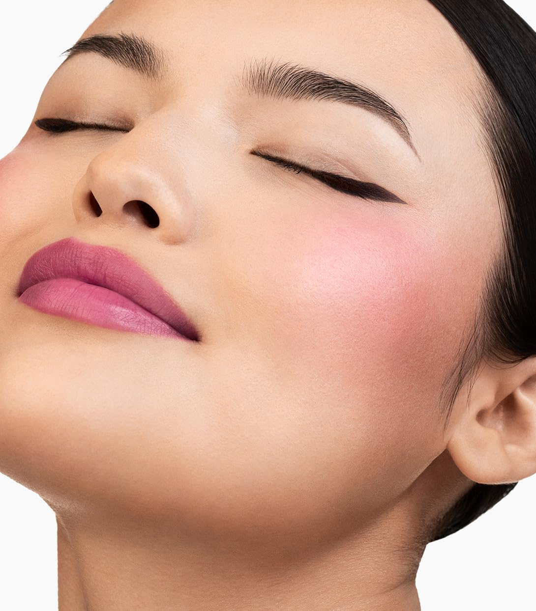 Effortless application shot shows seamless blending on cheek.