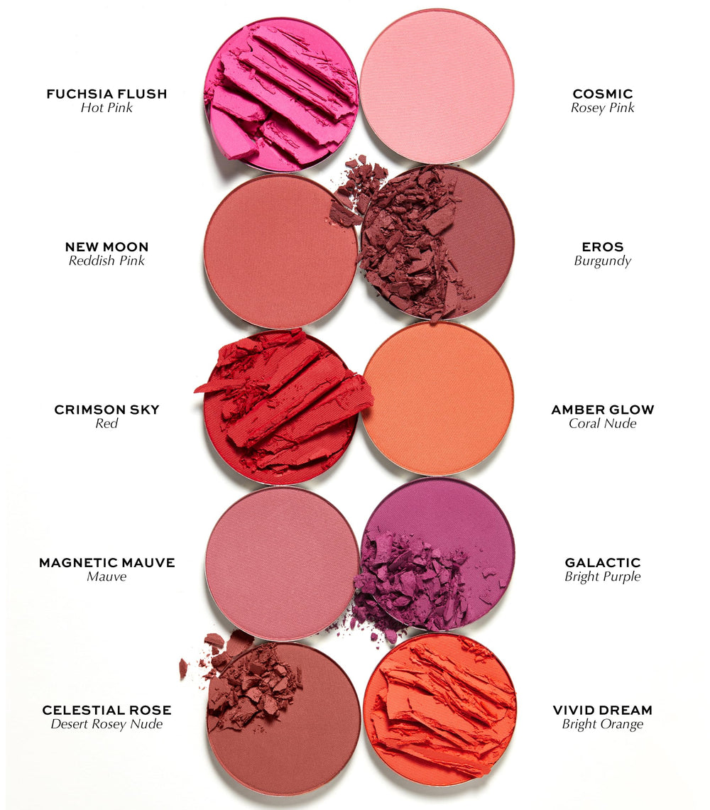 Travel-friendly compact supports on-the-go color touch-ups.