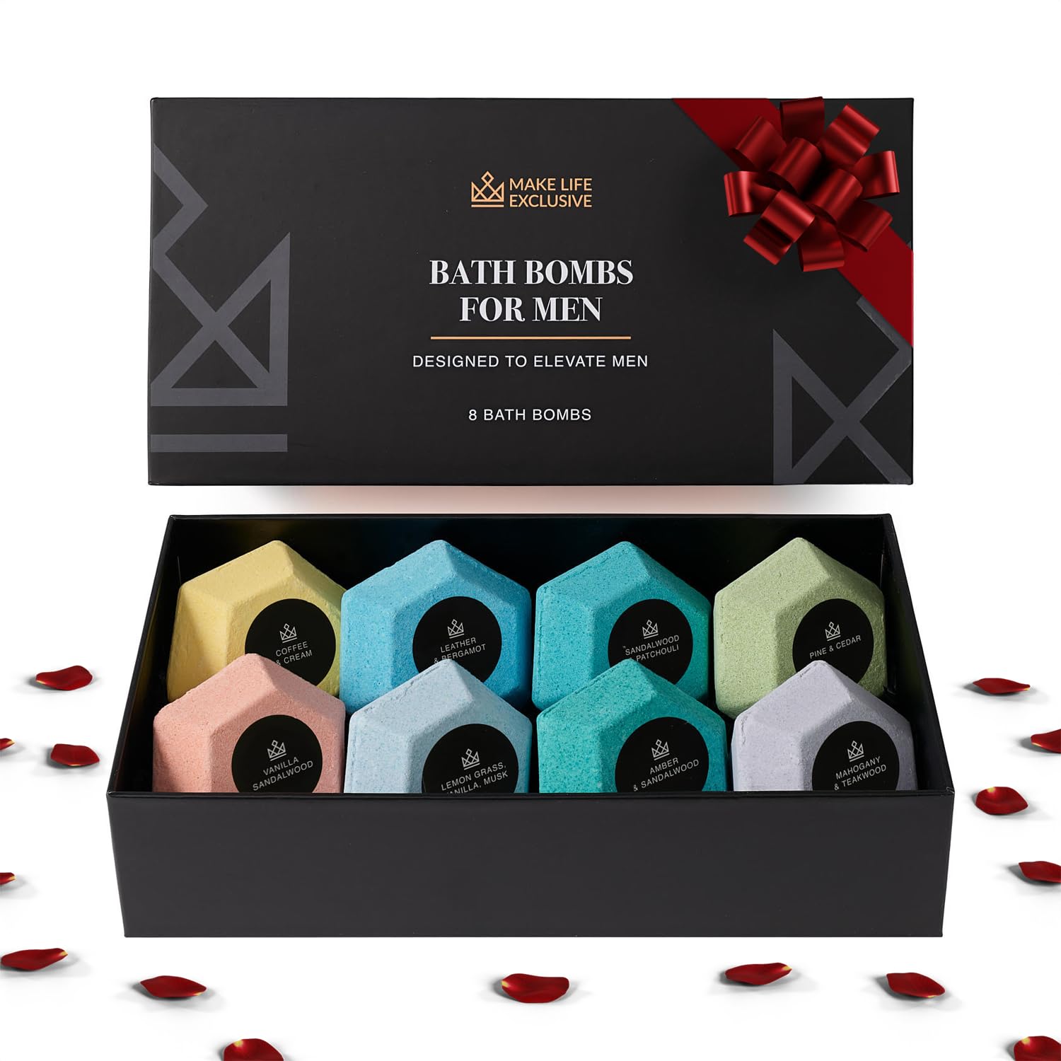 Make Life Exclusive bomb texture image emphasizes natural ingredients and essential oils