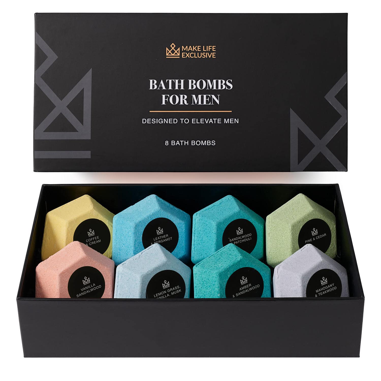 Make Life Exclusive bath bombs for men in diamond shape offer a premium relaxing soak