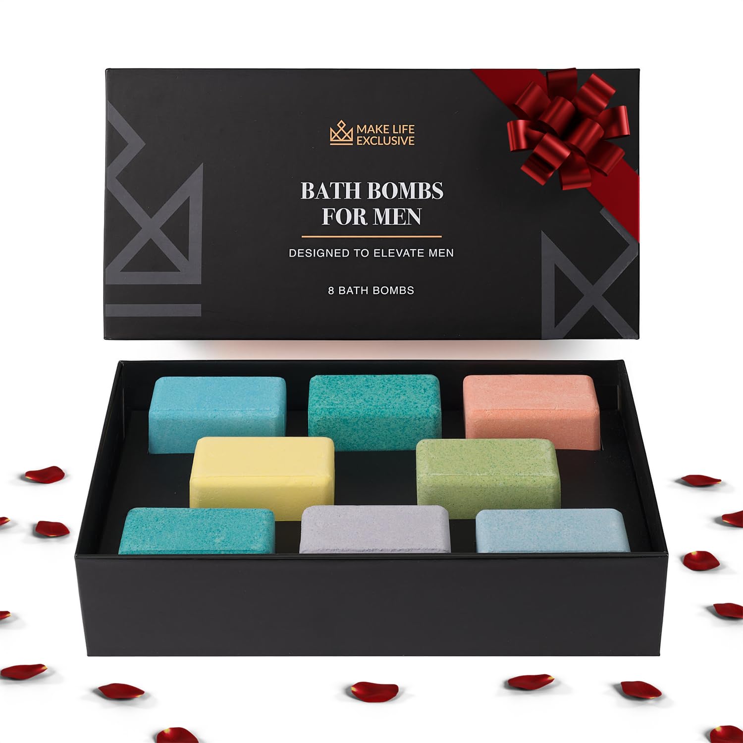 MAKE LIFE EXCLUSIVE masculine shapes enhance gifting and bath experience.